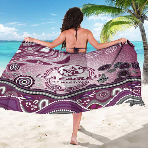 Manly Warringah Sea Eagles Rugby Sarong Australian Aboriginal Dot Painting Style