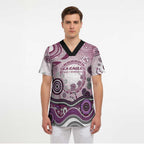 Manly Warringah Sea Eagles Rugby Scrub Top Australian Aboriginal Dot Painting Style
