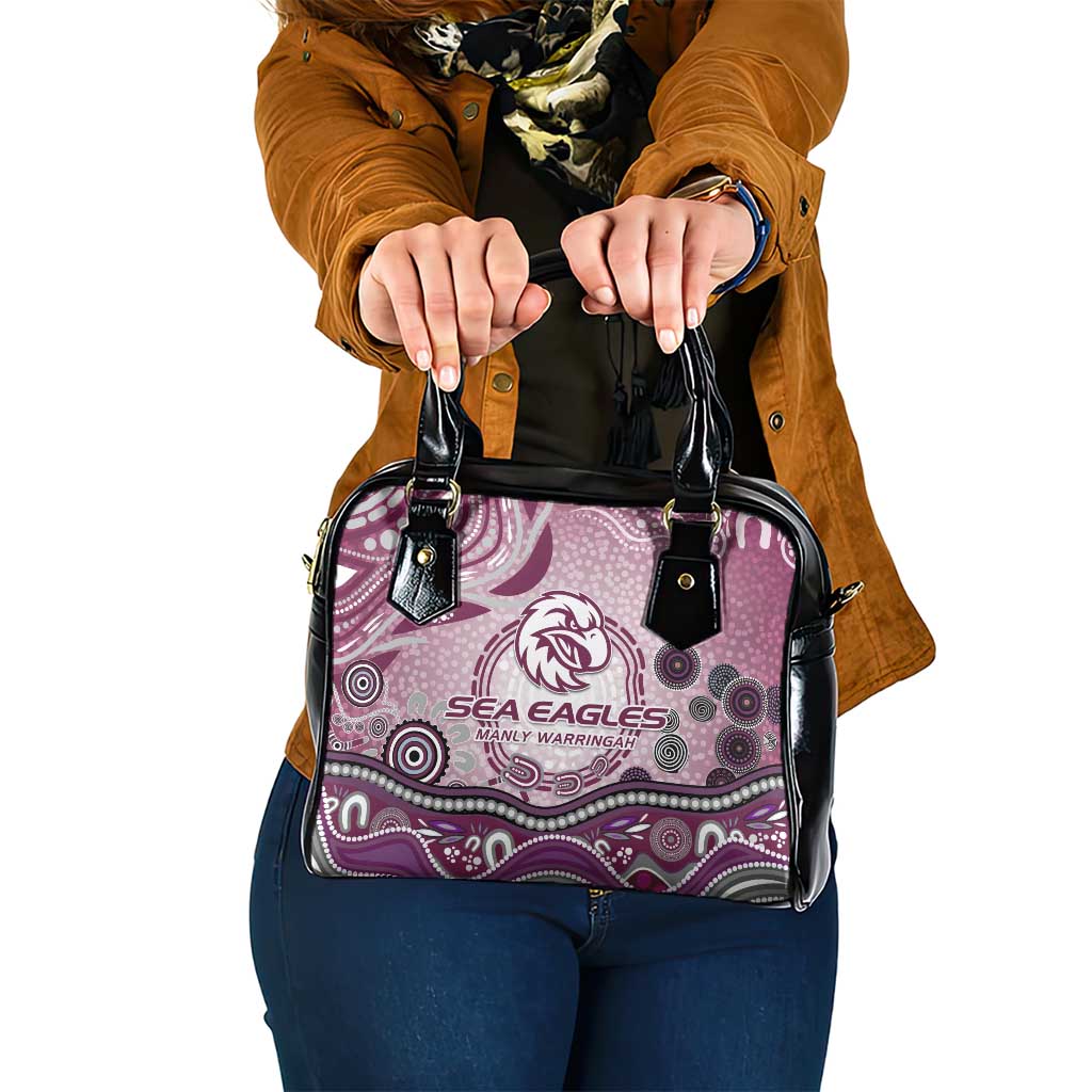 Manly Warringah Sea Eagles Rugby Shoulder Handbag Australian Aboriginal Dot Painting Style