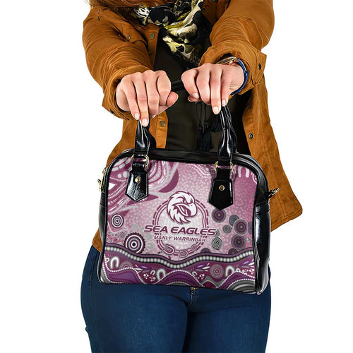 Manly Warringah Sea Eagles Rugby Shoulder Handbag Australian Aboriginal Dot Painting Style