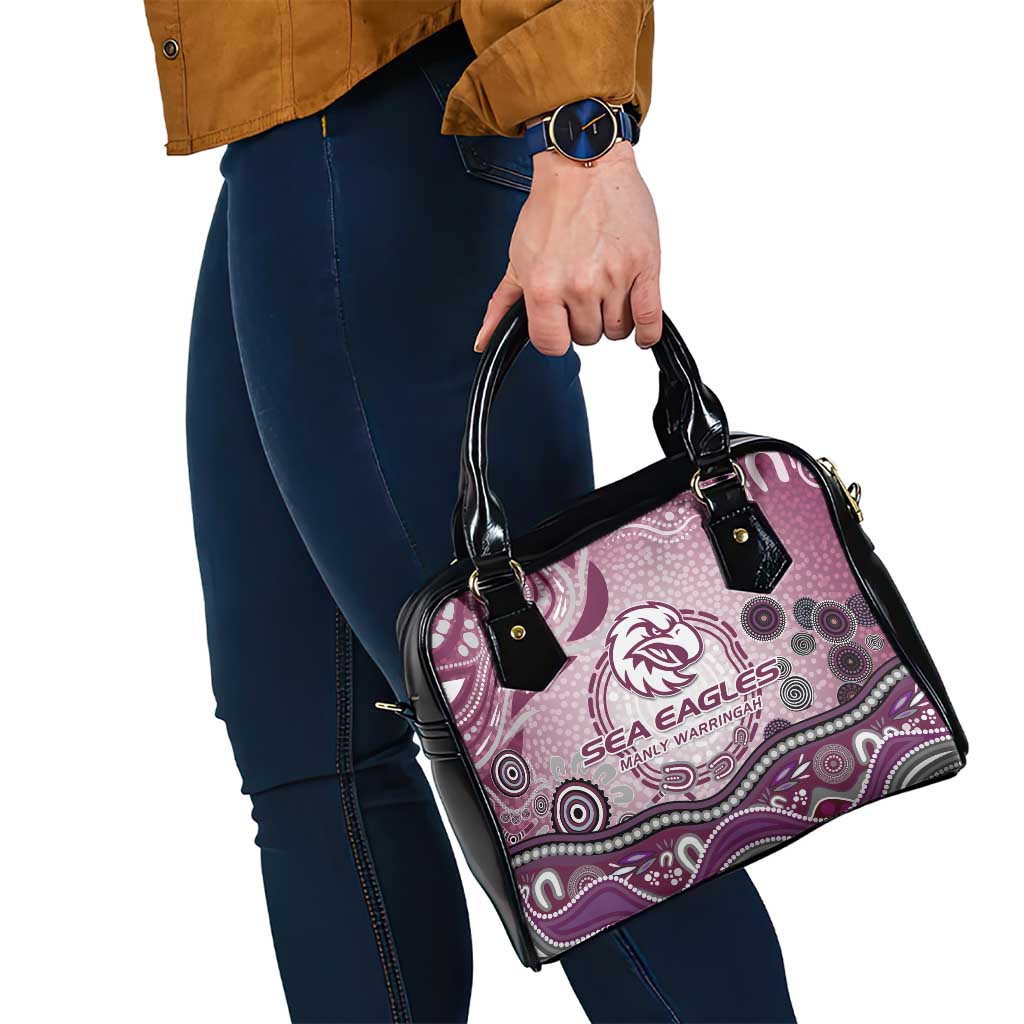 Manly Warringah Sea Eagles Rugby Shoulder Handbag Australian Aboriginal Dot Painting Style