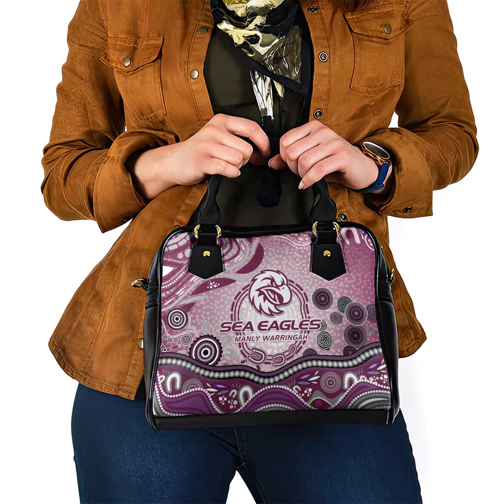 Manly Warringah Sea Eagles Rugby Shoulder Handbag Australian Aboriginal Dot Painting Style