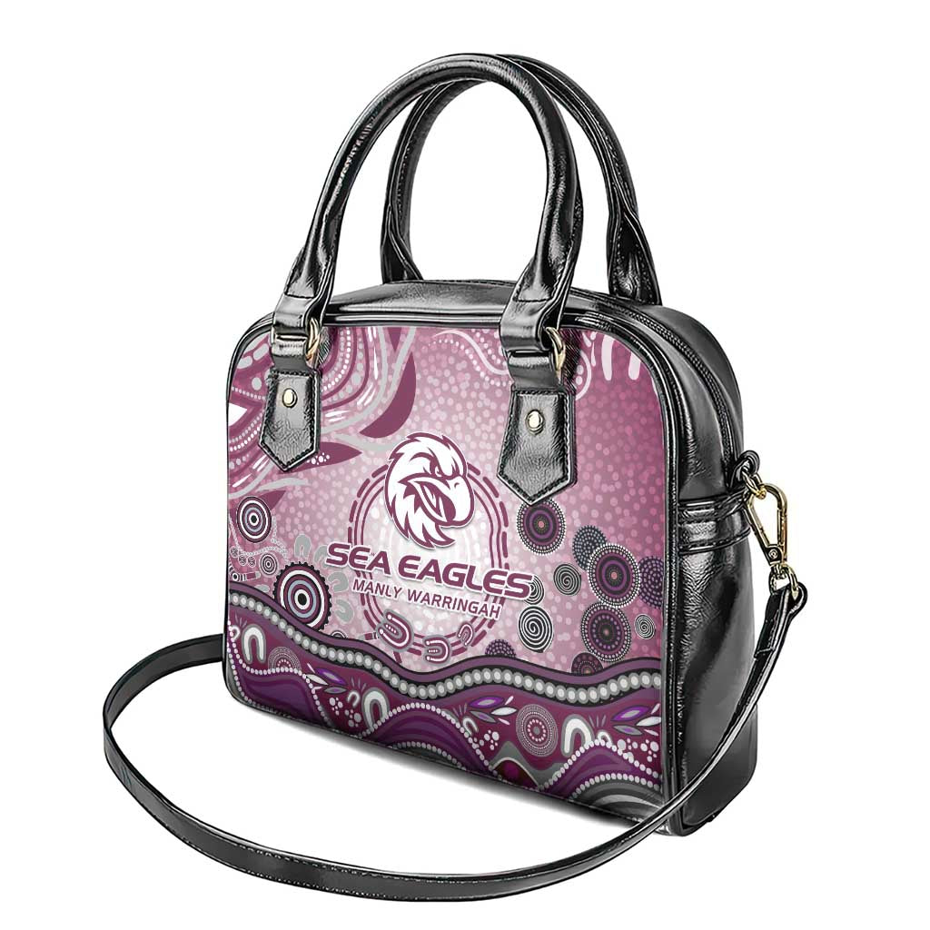 Manly Warringah Sea Eagles Rugby Shoulder Handbag Australian Aboriginal Dot Painting Style
