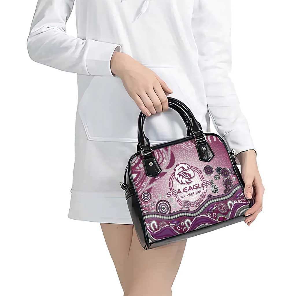 Manly Warringah Sea Eagles Rugby Shoulder Handbag Australian Aboriginal Dot Painting Style