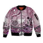 Manly Warringah Sea Eagles Rugby Sleeve Zip Bomber Jacket Australian Aboriginal Dot Painting Style
