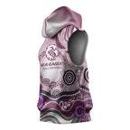 Manly Warringah Sea Eagles Rugby Sleeveless Hoodie Australian Aboriginal Dot Painting Style