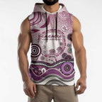 Manly Warringah Sea Eagles Rugby Sleeveless Hoodie Australian Aboriginal Dot Painting Style