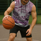 Manly Warringah Sea Eagles Rugby Sleeveless Hoodie Australian Aboriginal Dot Painting Style