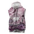 Manly Warringah Sea Eagles Rugby Sleeveless Zip Hoodie Australian Aboriginal Dot Painting Style