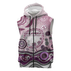 Manly Warringah Sea Eagles Rugby Sleeveless Zip Hoodie Australian Aboriginal Dot Painting Style
