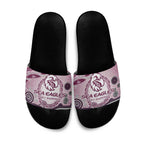 Manly Warringah Sea Eagles Rugby Slide Sandals Australian Aboriginal Dot Painting Style