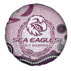 Manly Warringah Sea Eagles Rugby Spare Tire Cover Australian Aboriginal Dot Painting Style