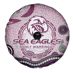Manly Warringah Sea Eagles Rugby Spare Tire Cover Australian Aboriginal Dot Painting Style