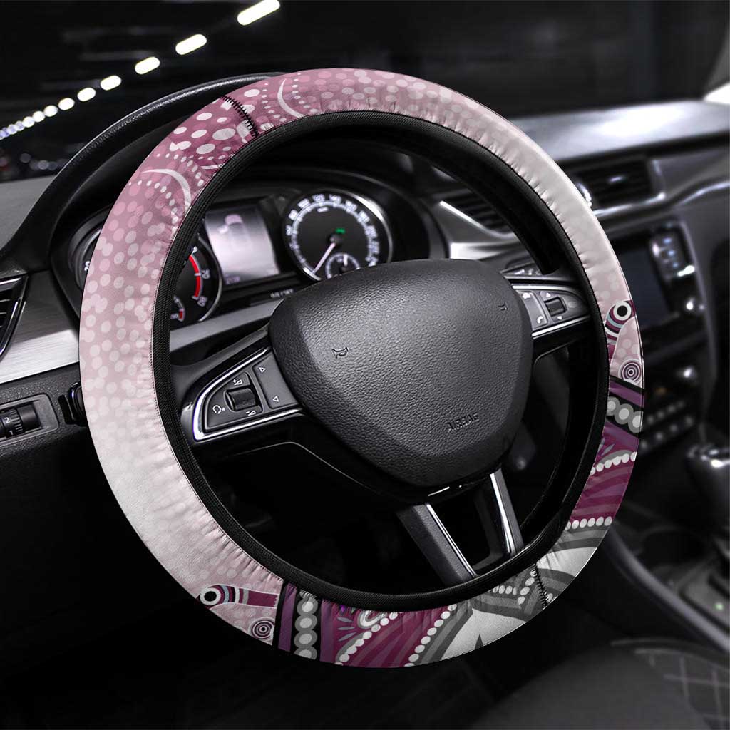 Manly Warringah Sea Eagles Rugby Steering Wheel Cover Australian Aboriginal Dot Painting Style