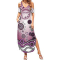 Manly Warringah Sea Eagles Rugby Summer Maxi Dress Australian Aboriginal Dot Painting Style