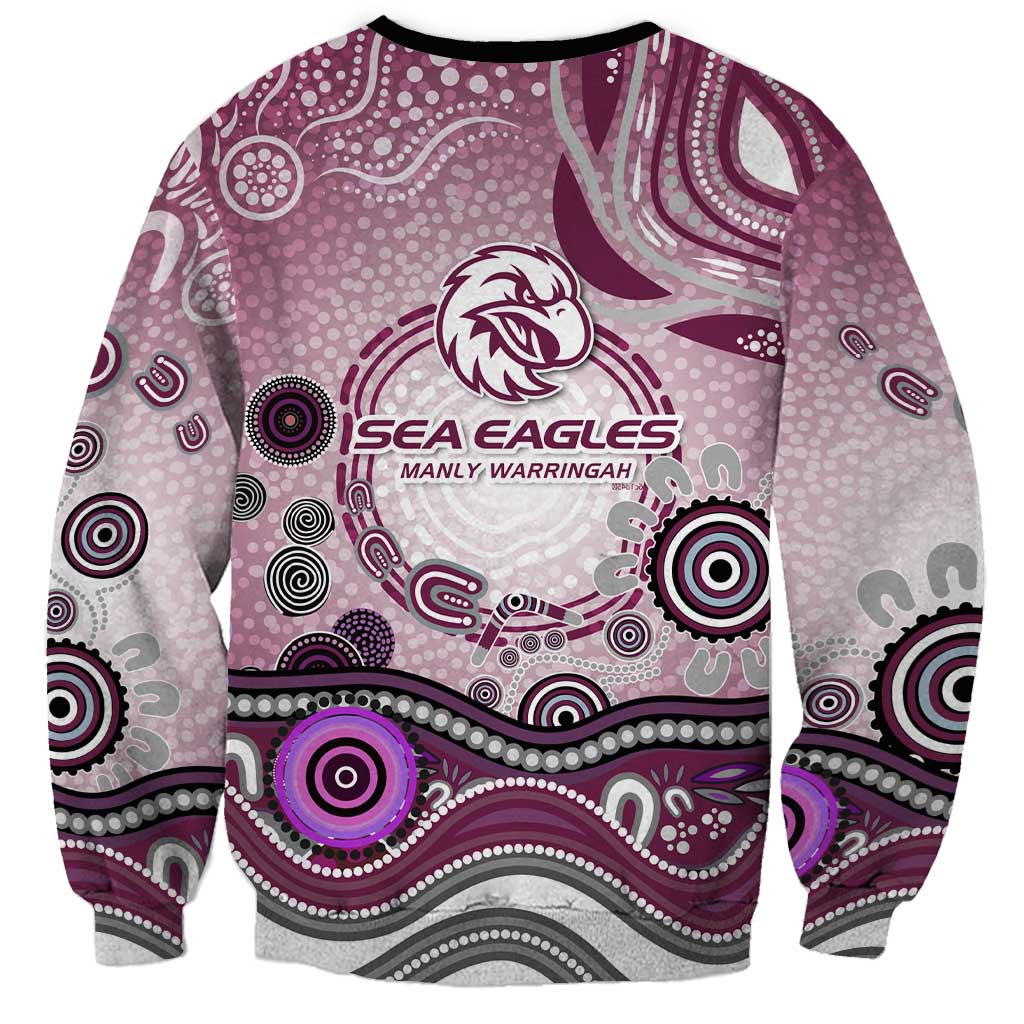 Manly Warringah Sea Eagles Rugby Sweatshirt Australian Aboriginal Dot Painting Style