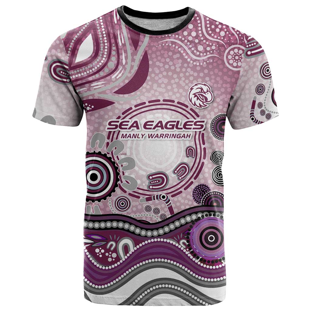 Manly Warringah Sea Eagles Rugby T Shirt Australian Aboriginal Dot Painting Style