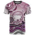 Manly Warringah Sea Eagles Rugby T Shirt Australian Aboriginal Dot Painting Style