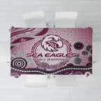 Manly Warringah Sea Eagles Rugby Tablecloth Australian Aboriginal Dot Painting Style