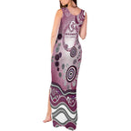 Manly Warringah Sea Eagles Rugby Tank Maxi Dress Australian Aboriginal Dot Painting Style