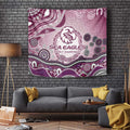 Manly Warringah Sea Eagles Rugby Tapestry Australian Aboriginal Dot Painting Style