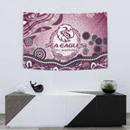 Manly Warringah Sea Eagles Rugby Tapestry Australian Aboriginal Dot Painting Style
