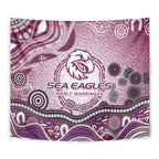 Manly Warringah Sea Eagles Rugby Tapestry Australian Aboriginal Dot Painting Style