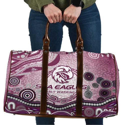 Manly Warringah Sea Eagles Rugby Travel Bag Australian Aboriginal Dot Painting Style