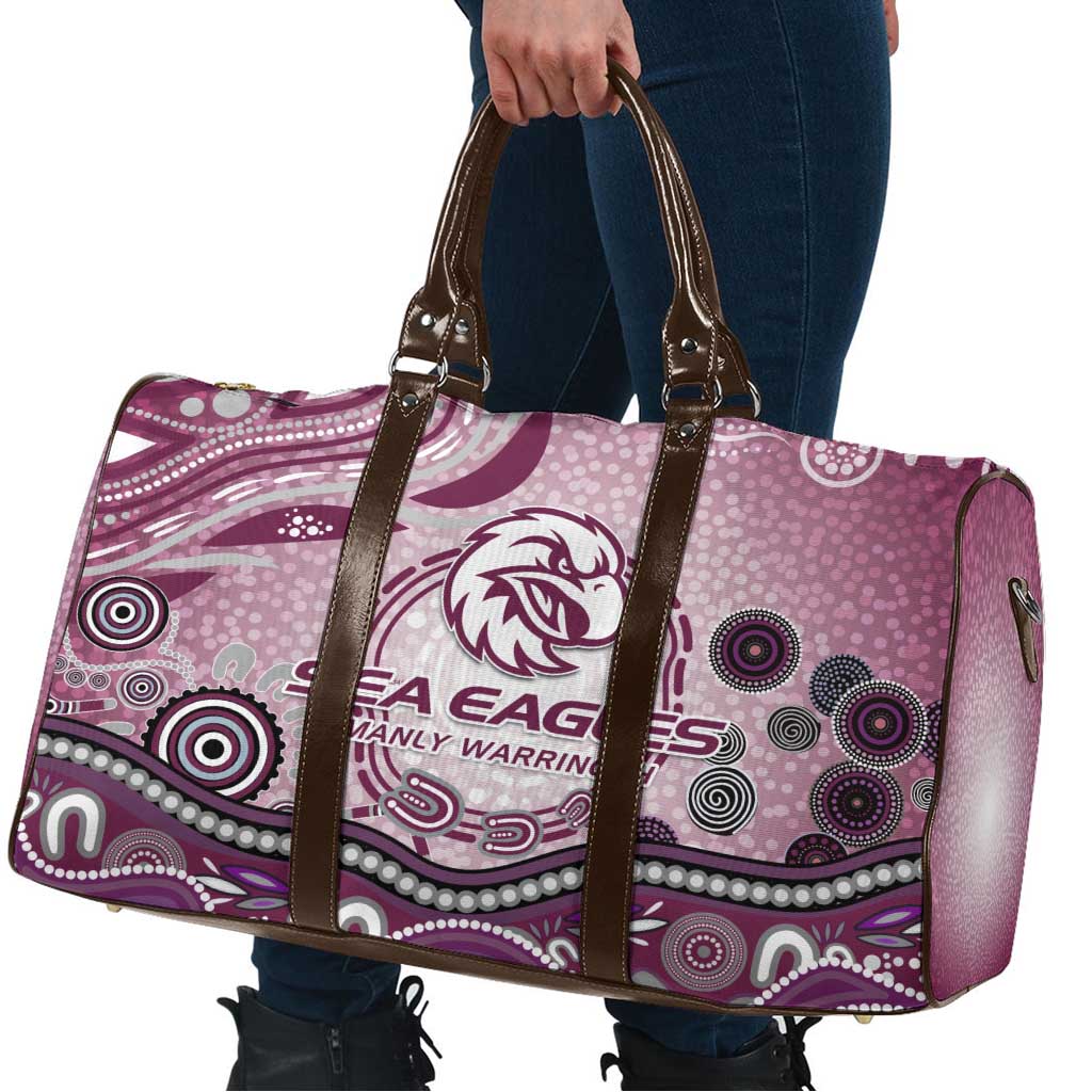 Manly Warringah Sea Eagles Rugby Travel Bag Australian Aboriginal Dot Painting Style