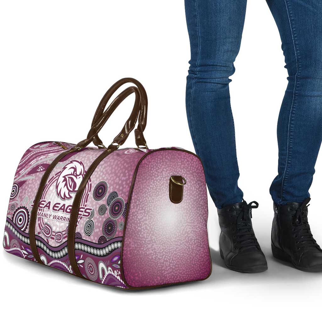 Manly Warringah Sea Eagles Rugby Travel Bag Australian Aboriginal Dot Painting Style