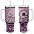 Manly Warringah Sea Eagles Rugby Tumbler With Handle Australian Aboriginal Dot Painting Style