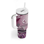 Manly Warringah Sea Eagles Rugby Tumbler With Handle Australian Aboriginal Dot Painting Style