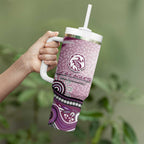 Manly Warringah Sea Eagles Rugby Tumbler With Handle Australian Aboriginal Dot Painting Style