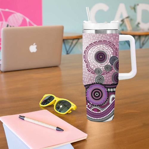 Manly Warringah Sea Eagles Rugby Tumbler With Handle Australian Aboriginal Dot Painting Style