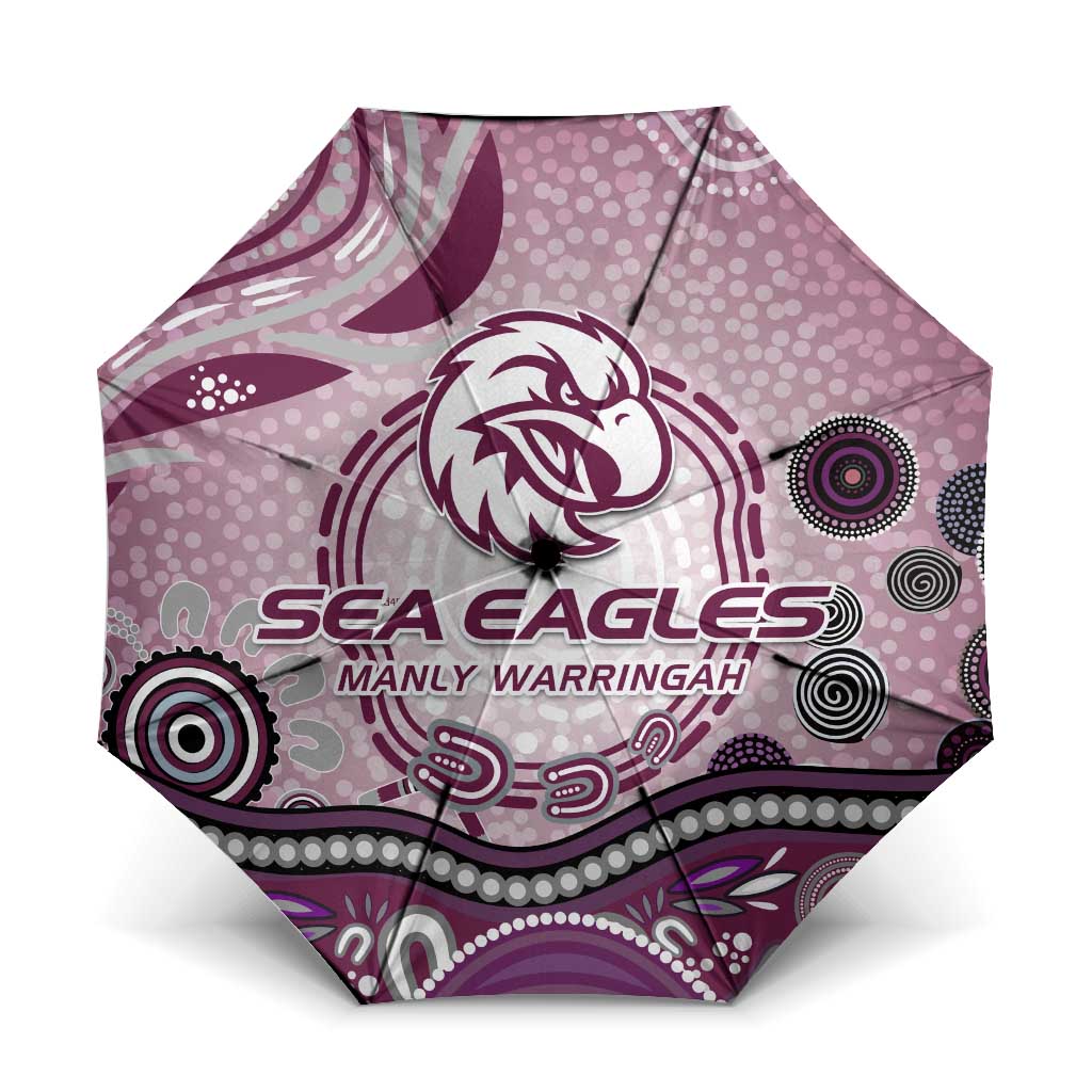 Manly Warringah Sea Eagles Rugby Umbrella Australian Aboriginal Dot Painting Style
