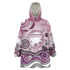 Manly Warringah Sea Eagles Rugby Wearable Blanket Hoodie Australian Aboriginal Dot Painting Style