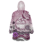 Manly Warringah Sea Eagles Rugby Wearable Blanket Hoodie Australian Aboriginal Dot Painting Style