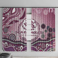 Manly Warringah Sea Eagles Rugby Window Curtain Australian Aboriginal Dot Painting Style