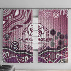 Manly Warringah Sea Eagles Rugby Window Curtain Australian Aboriginal Dot Painting Style