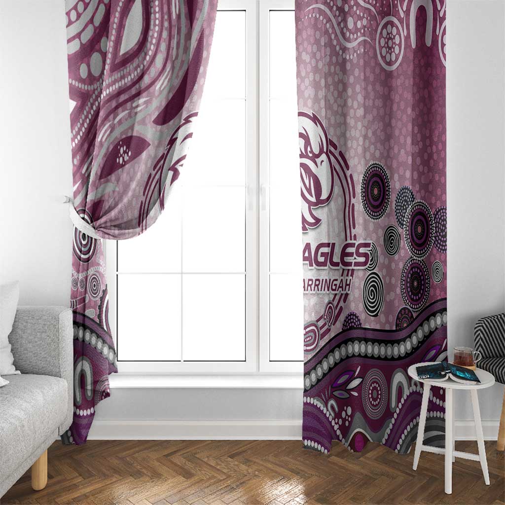 Manly Warringah Sea Eagles Rugby Window Curtain Australian Aboriginal Dot Painting Style