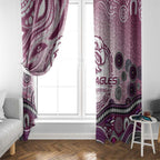 Manly Warringah Sea Eagles Rugby Window Curtain Australian Aboriginal Dot Painting Style