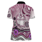 Manly Warringah Sea Eagles Rugby Women Polo Shirt Australian Aboriginal Dot Painting Style