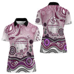 Manly Warringah Sea Eagles Rugby Women Polo Shirt Australian Aboriginal Dot Painting Style