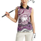 Manly Warringah Sea Eagles Rugby Women Sleeveless Polo Shirt Australian Aboriginal Dot Painting Style