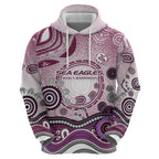 Manly Warringah Sea Eagles Rugby Zip Hoodie Australian Aboriginal Dot Painting Style