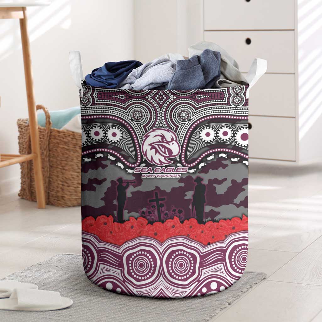 ANZAC Day Manly Warringah Sea Eagles Laundry Basket Military Memorial Aboriginal Indigenous Art