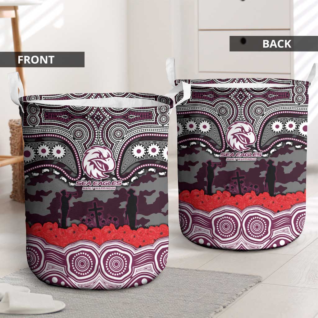 ANZAC Day Manly Warringah Sea Eagles Laundry Basket Military Memorial Aboriginal Indigenous Art