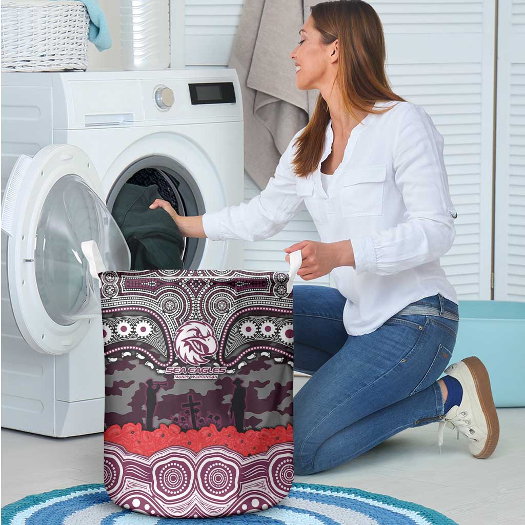 ANZAC Day Manly Warringah Sea Eagles Laundry Basket Military Memorial Aboriginal Indigenous Art