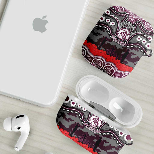 ANZAC Day Manly Warringah Sea Eagles AirPods Case Military Memorial Aboriginal Indigenous Art