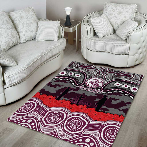 ANZAC Day Manly Warringah Sea Eagles Area Rug Military Memorial Aboriginal Indigenous Art